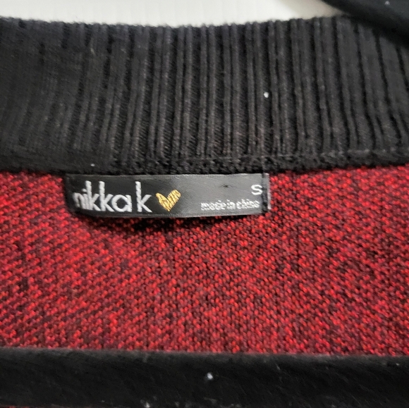 Nikkak - Women's Black and Red Cropped Cardigan Cherry Sweater - Size S - Picture 5 of 5